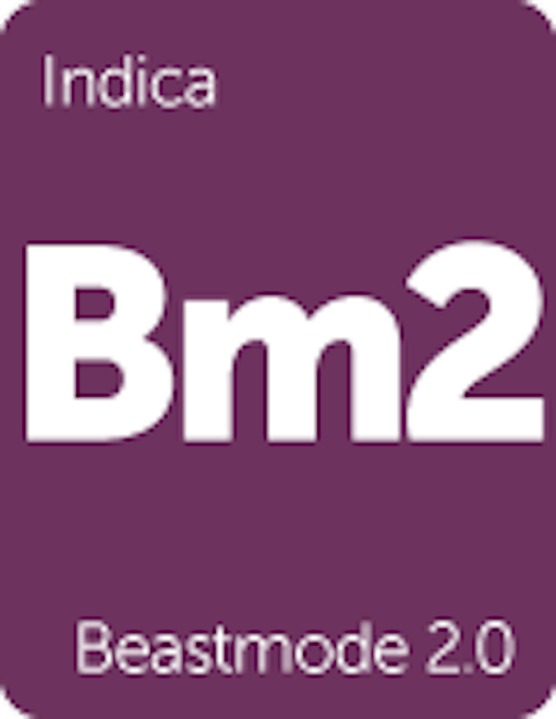 Leafly "Beastmode 2.0" indica cannabis strain tile