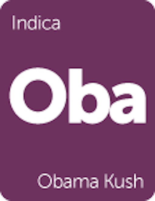 Leafly "Obama Kush" indica cannabis strain tile