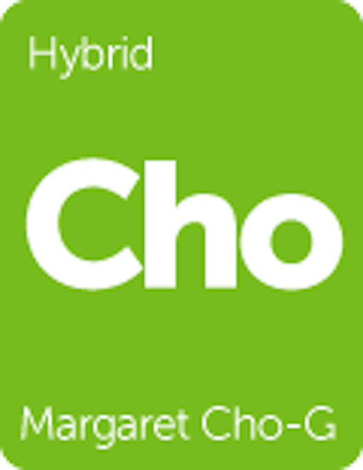 Leafly "Margaret Cho-G" hybrid cannabis strain tile
