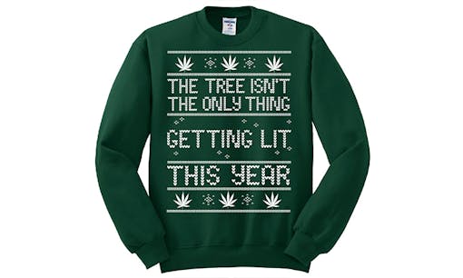 "Getting Lit" ugly Christmas sweater
