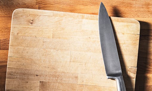 Knife and cutting board