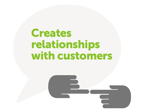 Creates relationships with customers