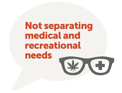 Not separating medical and recreational needs