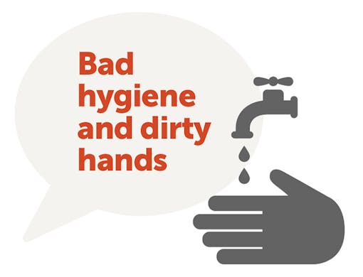 Bad hygiene and dirty hands