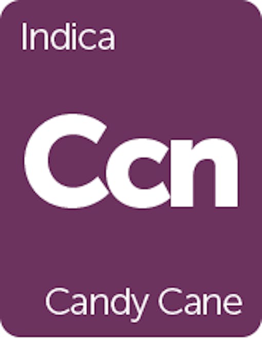 Leafly Candy Cane cannabis strain tile