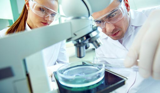 Scientists conducting lab tests