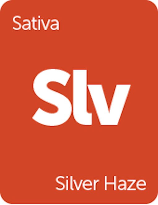 Leafly Silver Haze cannabis strain tile