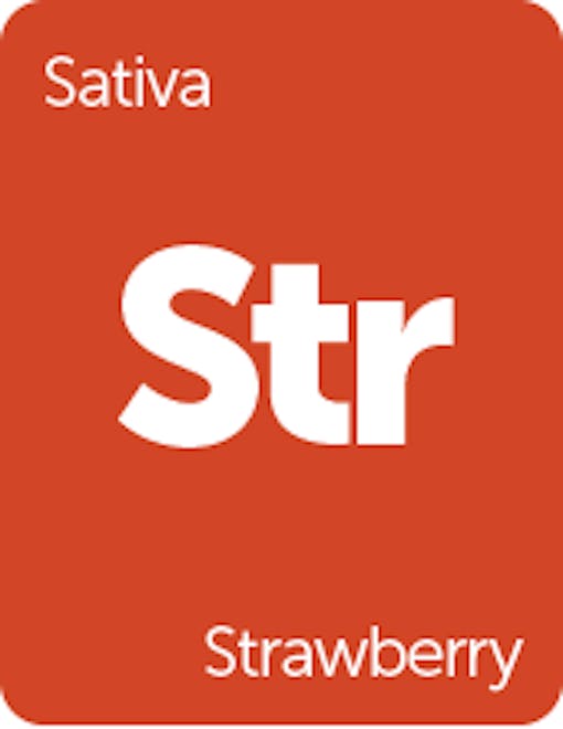 Leafly Strawberry cannabis strain tile
