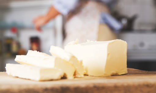 Butter on cutting board