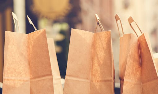 Grab bags outside of store