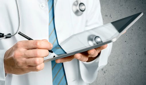 Physician with iPad