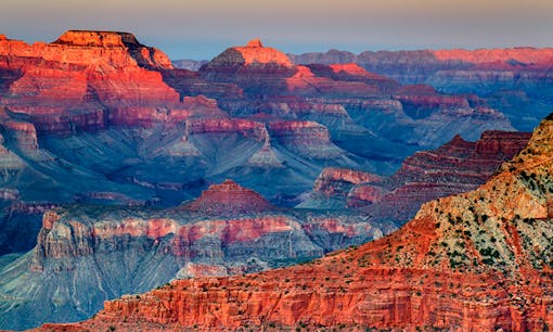 Grand Canyon National Park in Arizona at sunset