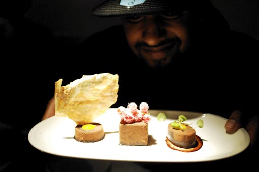 Food served at the Green House Kitchen's "Vape & Dine" event in Amsterdam