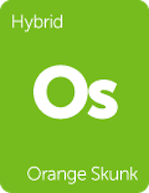Leafly "Orange Skunk" hybrid cannabis strain tile