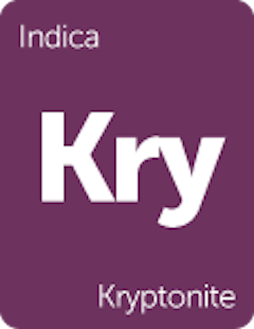 Leafly "Kryptonite" indica cannabis strain tile