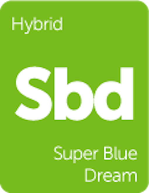 Leafly "Super Blue Dream" hybrid cannabis strain tile