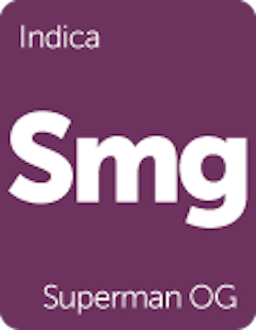 Leafly "Superman OG" indica cannabis strain tile