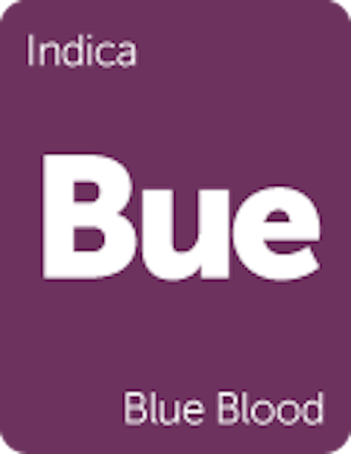 Leafly "Blue Blood" indica cannabis strain tile