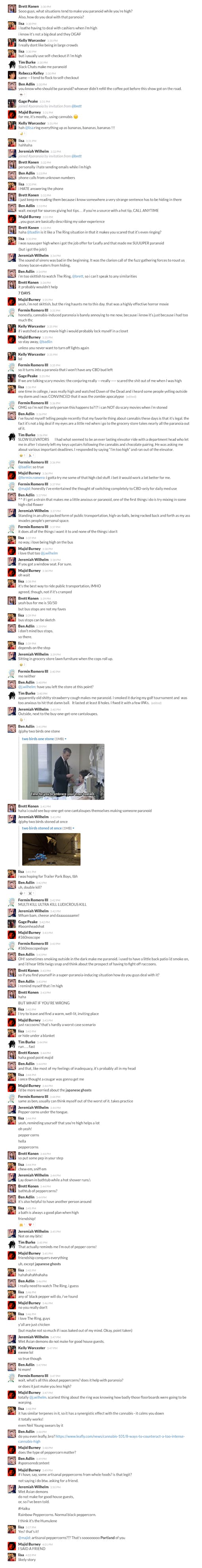 The Leafly staff shares situations that make them feel paranoid when high