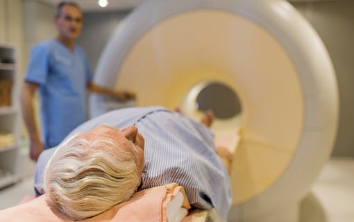 Patient receiving an MRI
