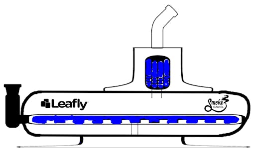 The Submarine Water Pipe Design from Leafly and Smoke Cartel's Design Your Own Glass Piece Contest