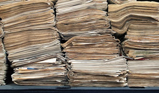Stacks of newspapers
