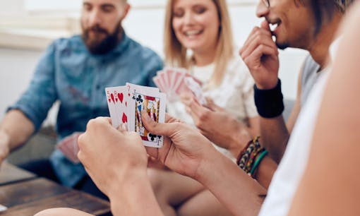 Friends playing cards