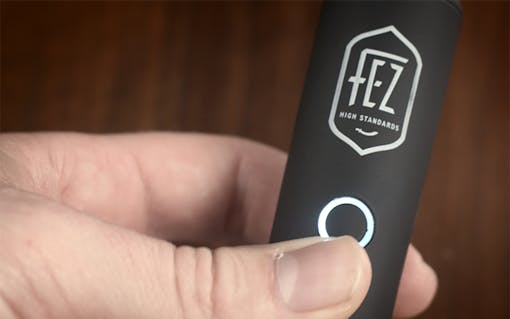 Turning on the FEZ dry leaf portable vaporizer