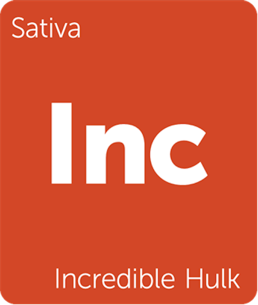 Leafly Incredible Hulk sativa cannabis strain tile