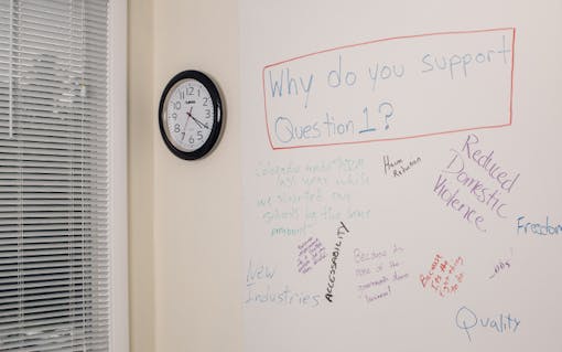 The Campaign to Regulate Marijuana Like Alcohol's Portland, Maine, headquarters. Photo by Tristan Spinski