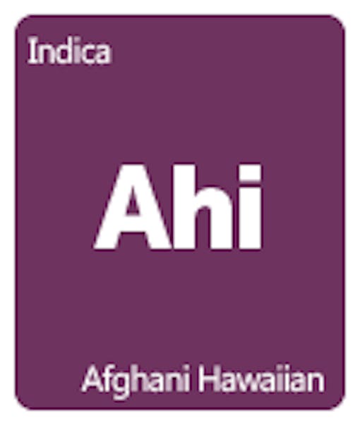Leafly Afghanni Hawaiian cannabis strain tile