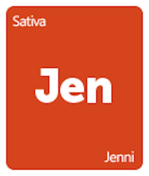 Leafly Jenni cannabis strain tile