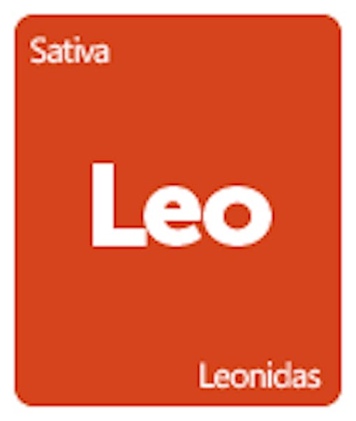 Leafly Leonidas cannabis strain tile