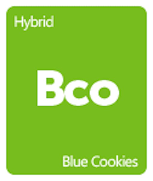 Leafly Blue Cookies cannabis strain tile