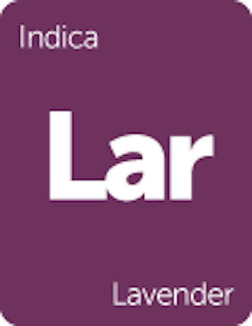 Leafly "Lavender" indica cannabis strain tile