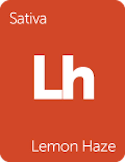 Leafly "Lemon Haze" sativa cannabis strain tile