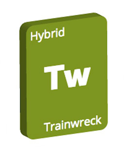 Leafly Trainwreck cannabis strain tile