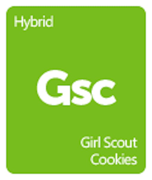 Leafly GSC (f.k.a Girl Scout Cookies) cannabis strain tile