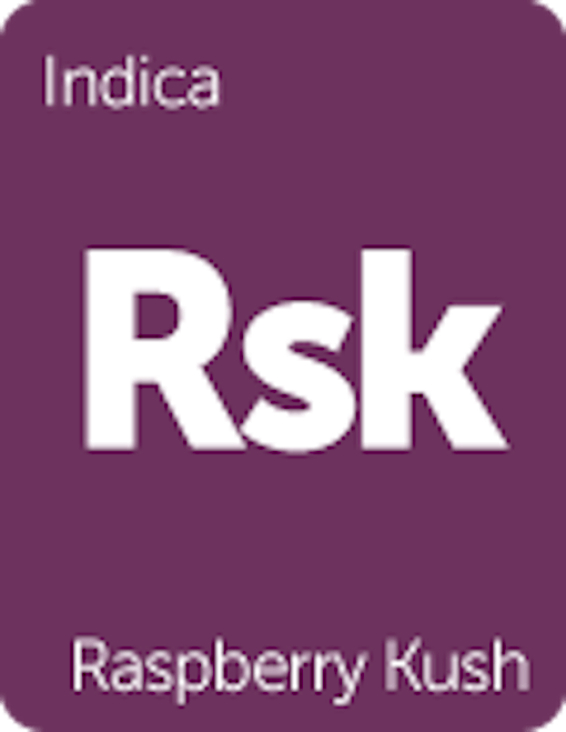 Leafly "Raspberry Kush" cannabis strain tile