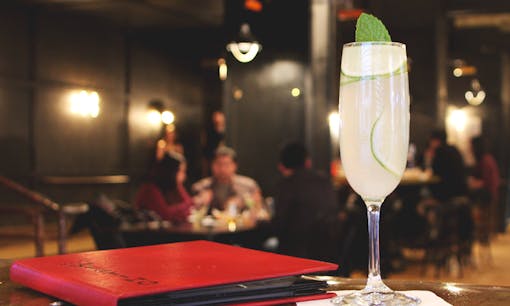 Cocktail on counter at Make Westing