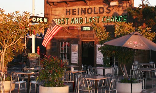 Outdoor patio at Heinold's First and Last Chance Saloon