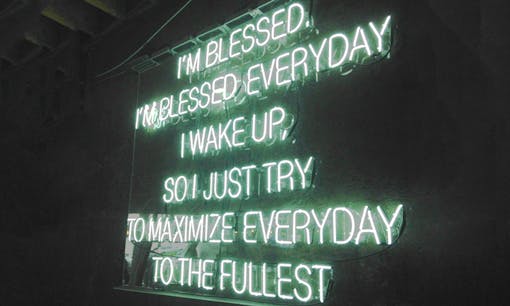 Neon sign at Beast Mode