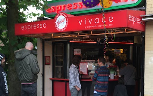 Espresso Vivace sidewalk coffee bar on Broadway in Seattle, Washington