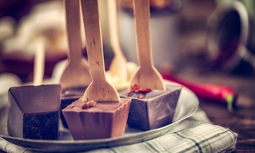 Chocolate on a tasting plate