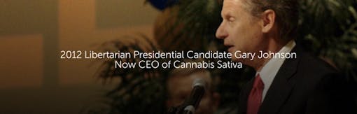 2012 Libertarian Presidential Candidate Gary Johnson Now CEO of Cannabis Sativa