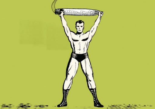 Man Lifting Massive Joint Above Head