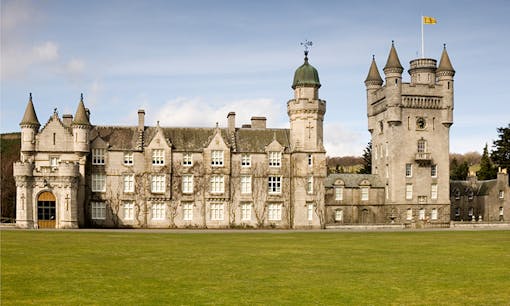 Balmoral Castle in Scotland at sunset
