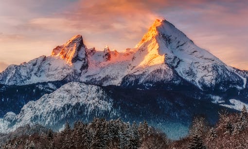 The Alps at sunset