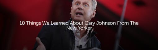 10 Things We Learned About Gary Johnson From The New Yorker