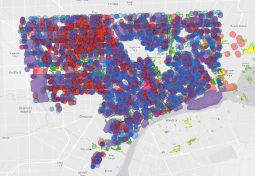 Screen capture from Detroit's Medical Marijuana Caregiver Center Eligibility Search Engine